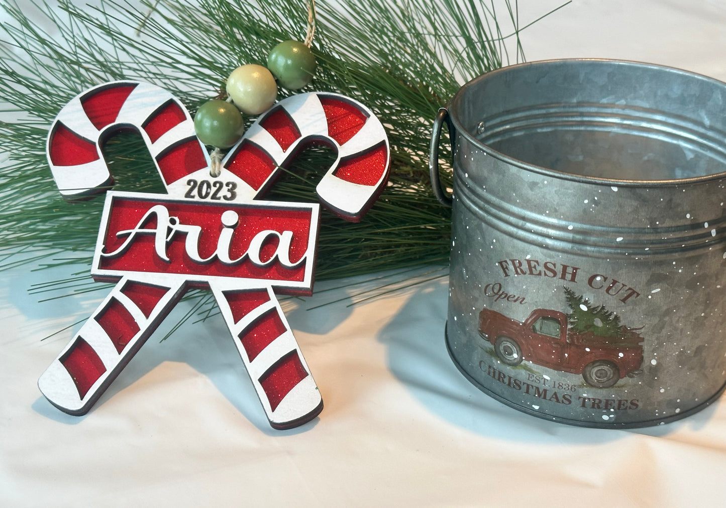 Custom Candy Cane Christmas Ornament