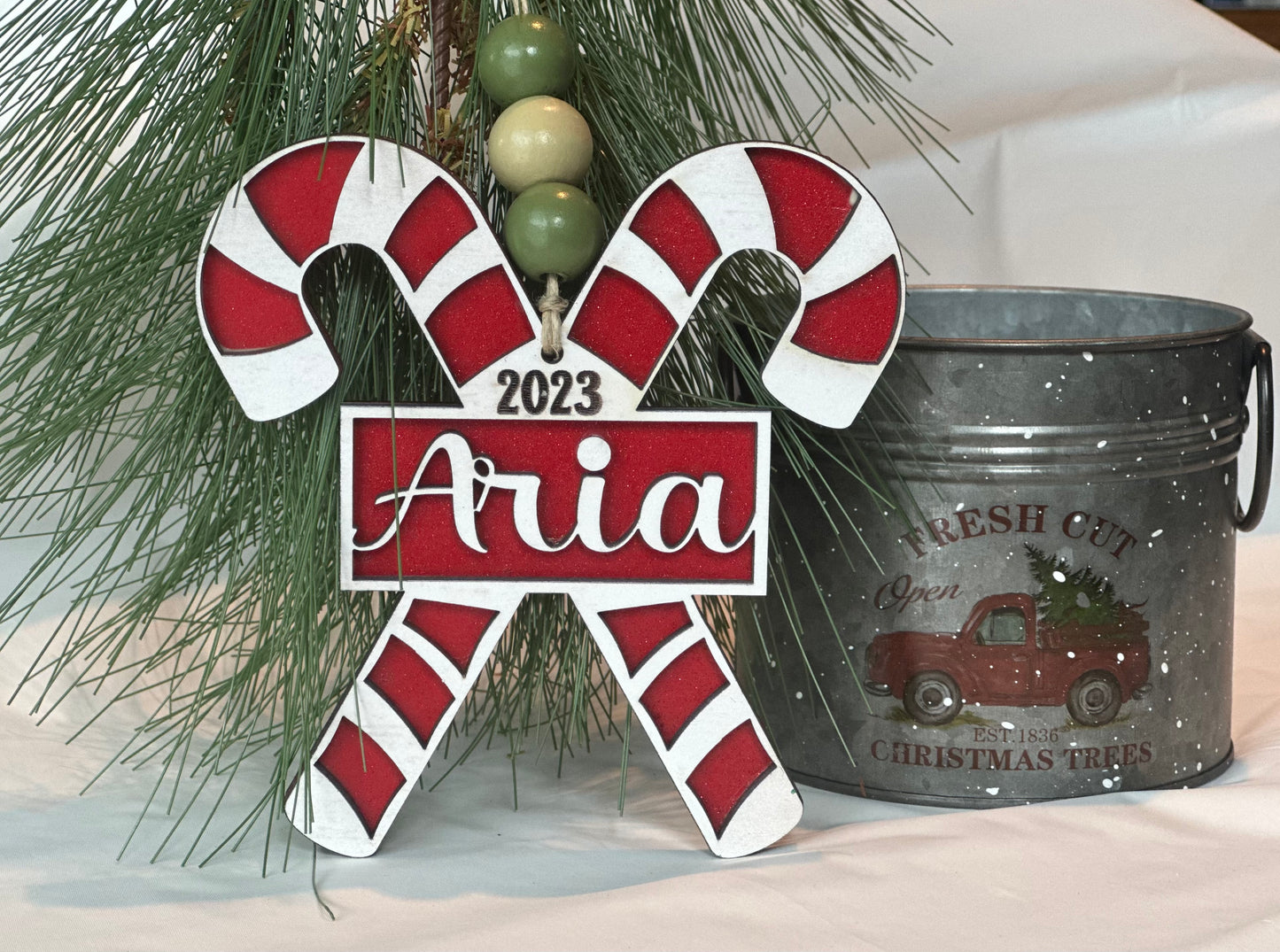 Custom Candy Cane Christmas Ornament