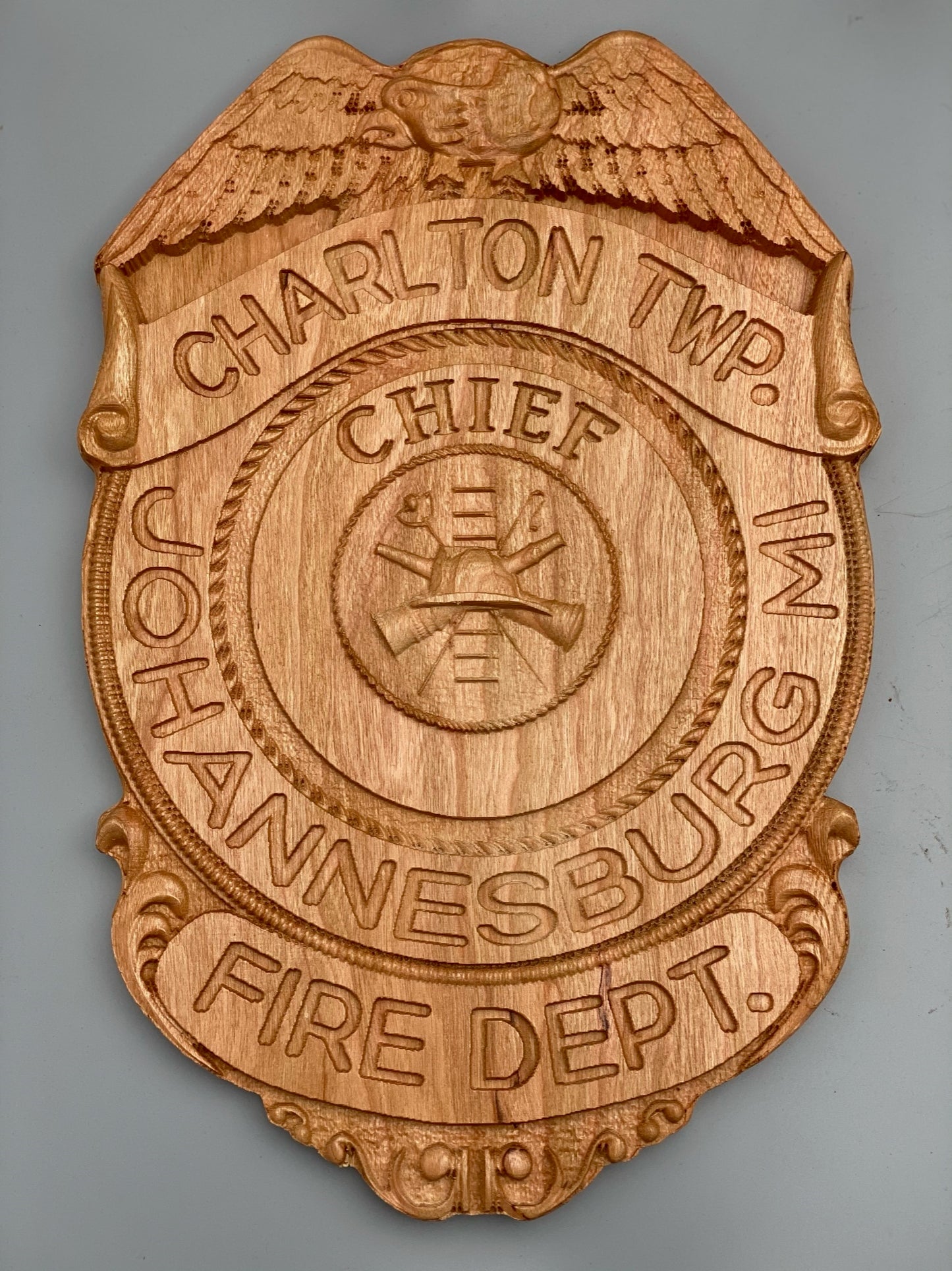 3D Wood Replica First Responder Badges