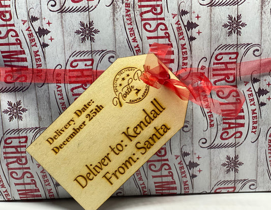 Custom Laser Engraved Christmas Gift Tag