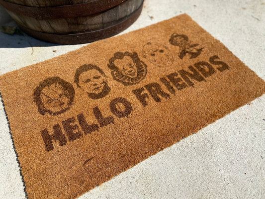 Halloween Icon Hello Friends Doormat