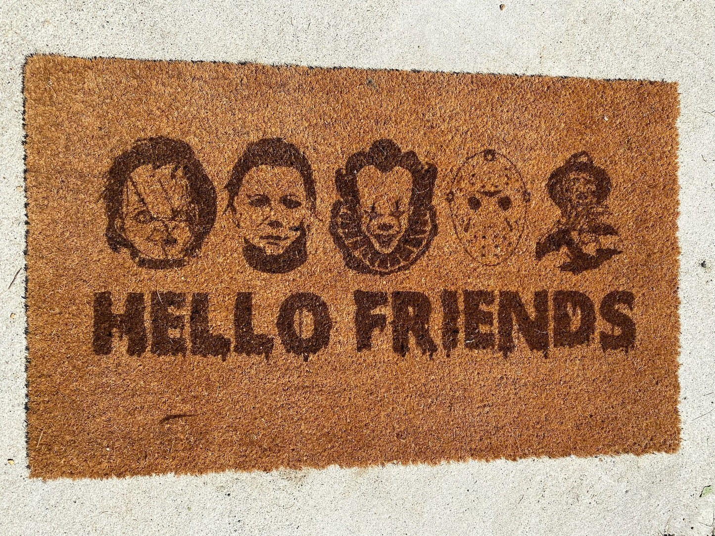 Halloween Icon Hello Friends Doormat