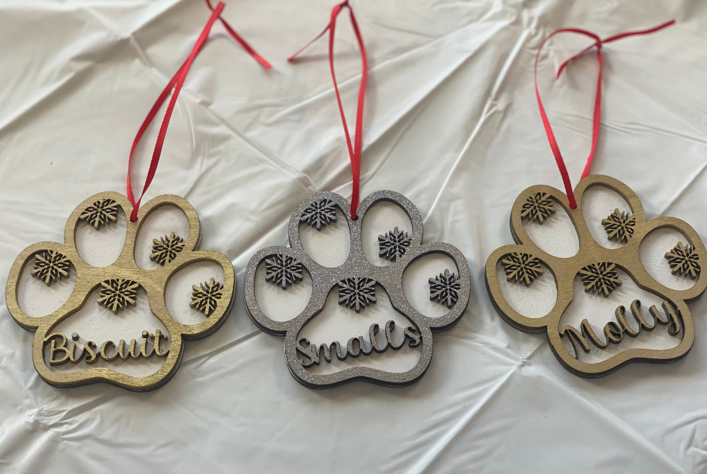 Customized Paw Print Christmas Ornament